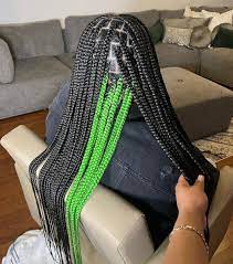 Peekaboo Braids With Beads Green