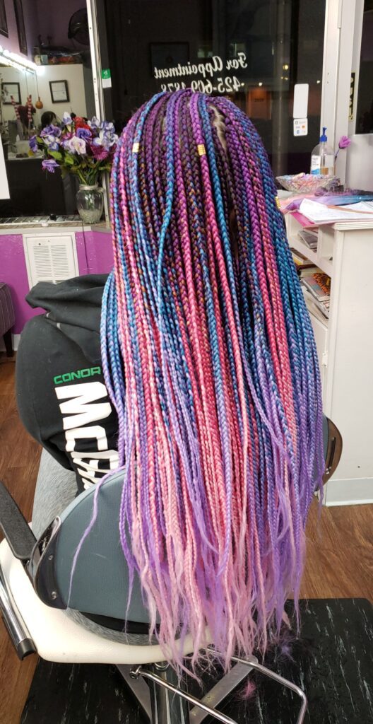 Rainbow Colours Peekaboo Braid