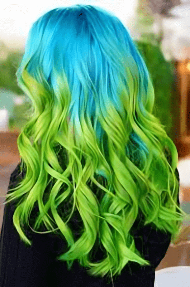 blue green ombre hair