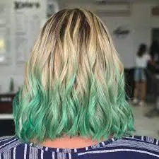 green ombre hair blonde