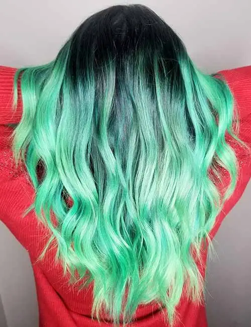 mint green ombre hair